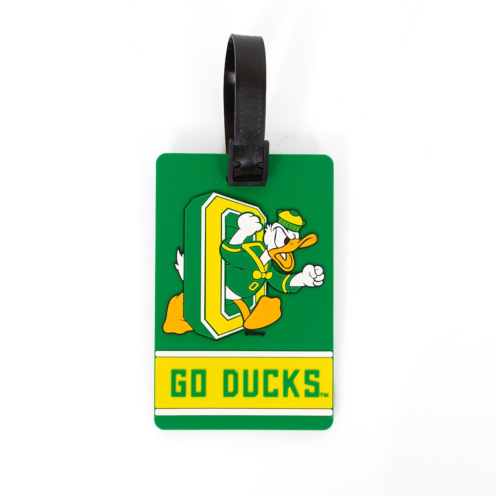 DTO, Wincraft, Green, Bag Tags, Plastic, Accessories, Unisex, 4"x2.5", PVC/Rubberized, Go Ducks, 1015292